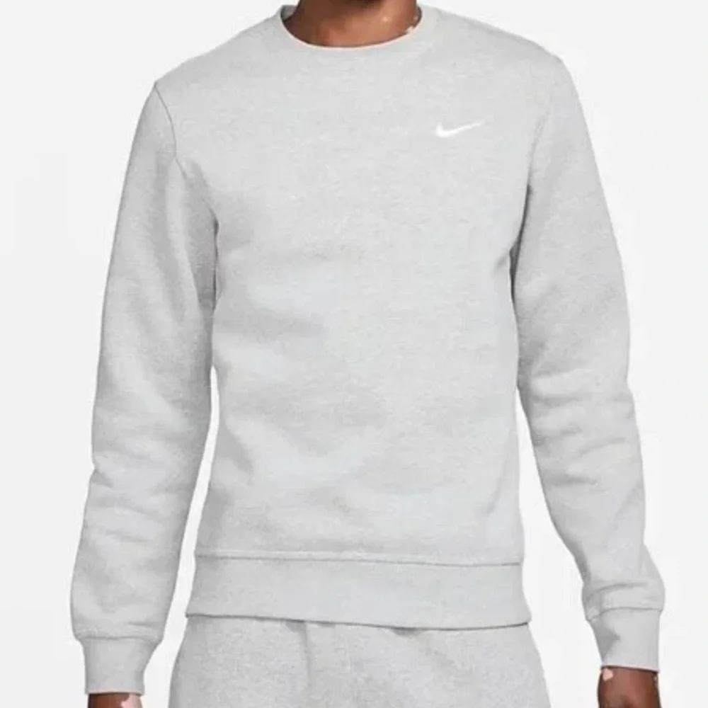 Nike Sportswear Club Fleece Men's Crew Size XL Grey Heather/White NSW. 4